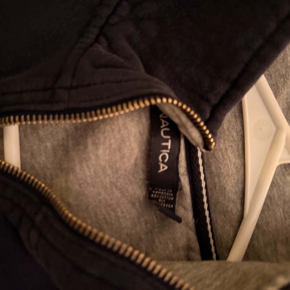 Nautica blue and Gray quarter Zip-Up Hoodie